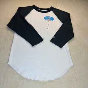 Rawlings Mens Cool Skin Baseball Jersey 3/4 Raglan Sleeve White Black Size M